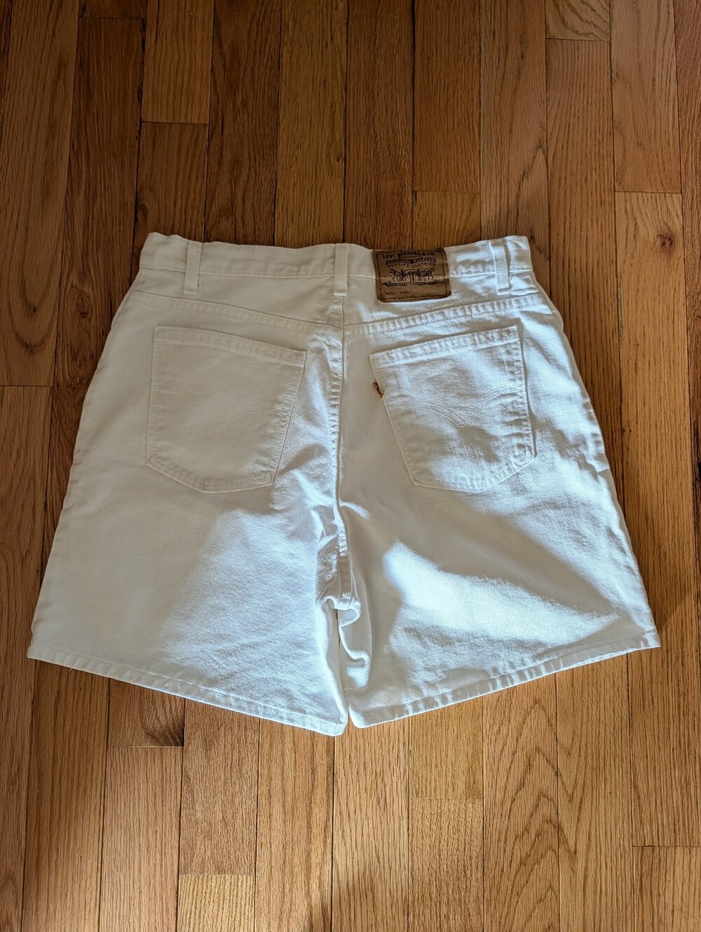 Vintage 90s Levi's Orange Tab Retro Optic White High Rise Womens Shorts Denim